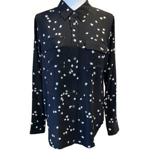 Equipment 100% Silk Starry Night Shirt, Size M